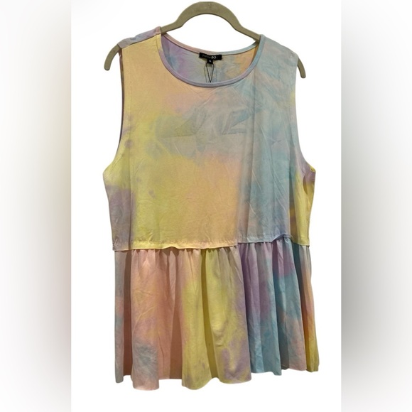 Papermoon Tops - Papermoon Tie-Dye Pastel Tank Top